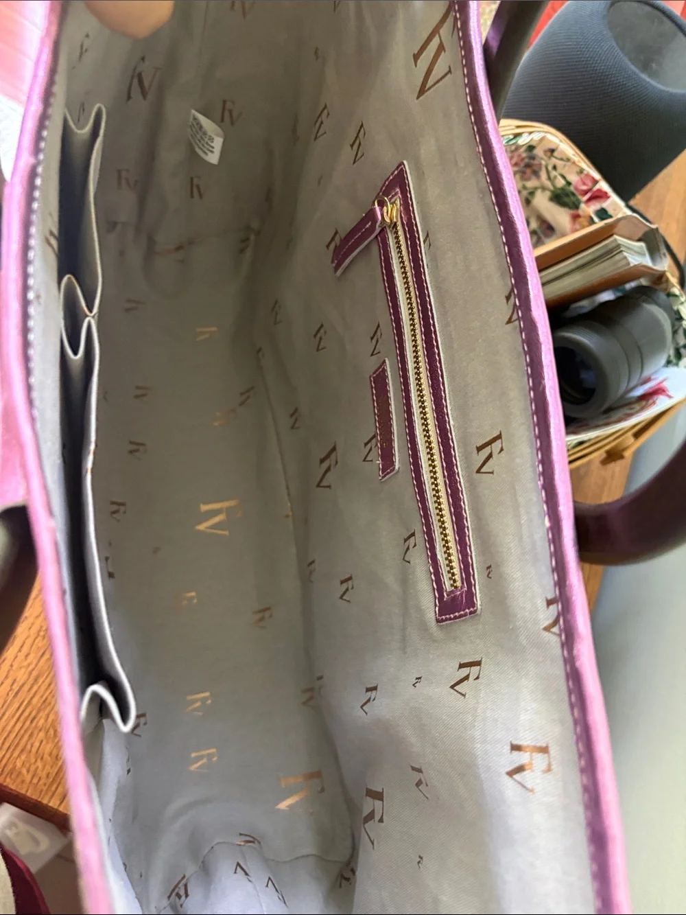 Frances Valentine Large Straw Shoppers Tote with Pink Metallic Trim